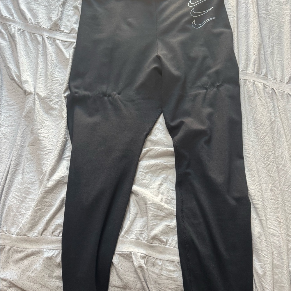 Nike Black Leggings with Swoosh Design